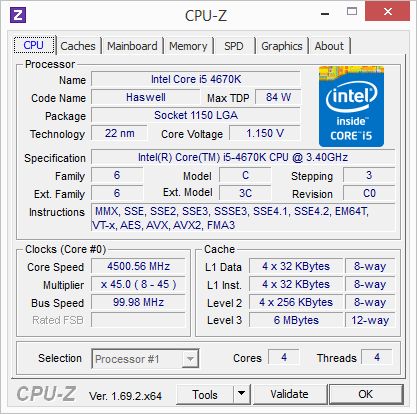 47 intel core i5 4670K cpu