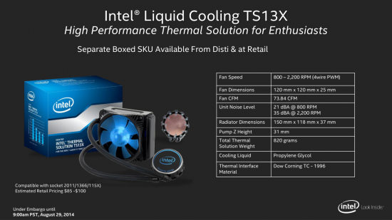intel liquid cooling TS13X