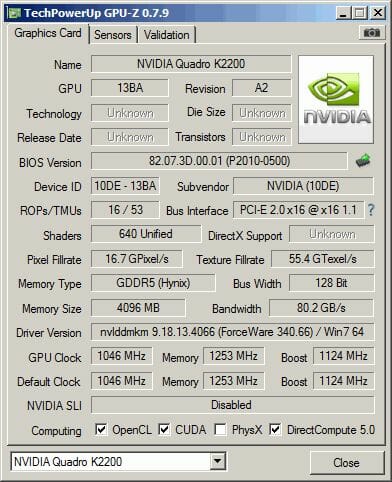 13 Nvidia Quadro K2200 gpu